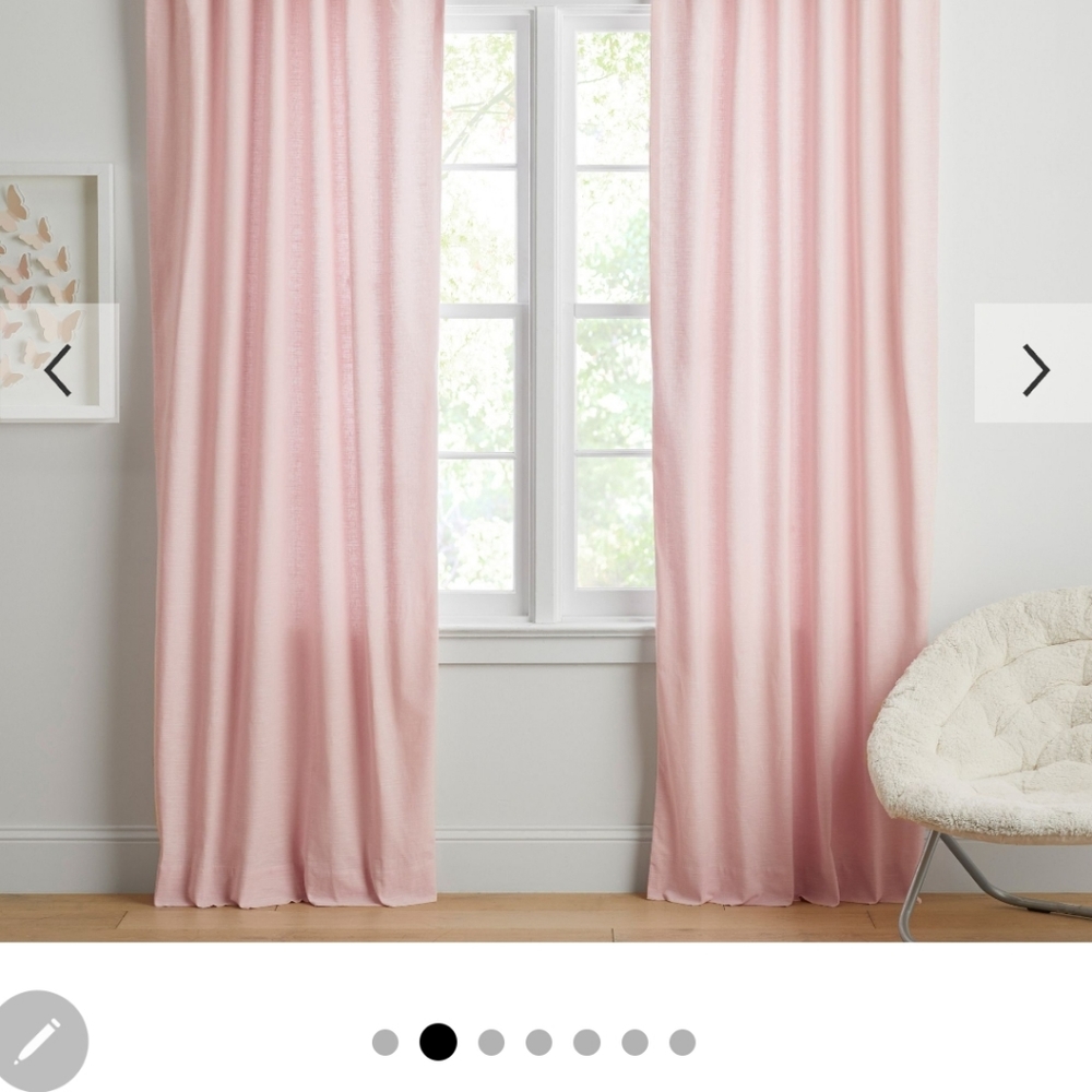 Pottery Barn Kids Light pink curtains. 2 panels
